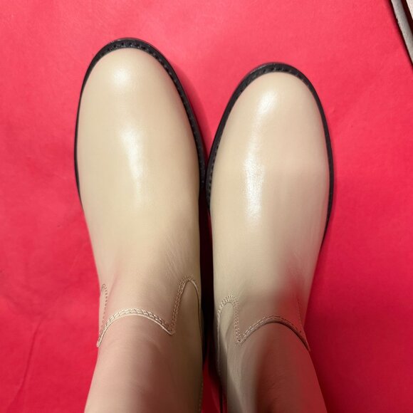 J.Crew Leather Riding Boots – Size 8.5 – Neutral Beige Classic Tall Boots - Picture 7 of 12